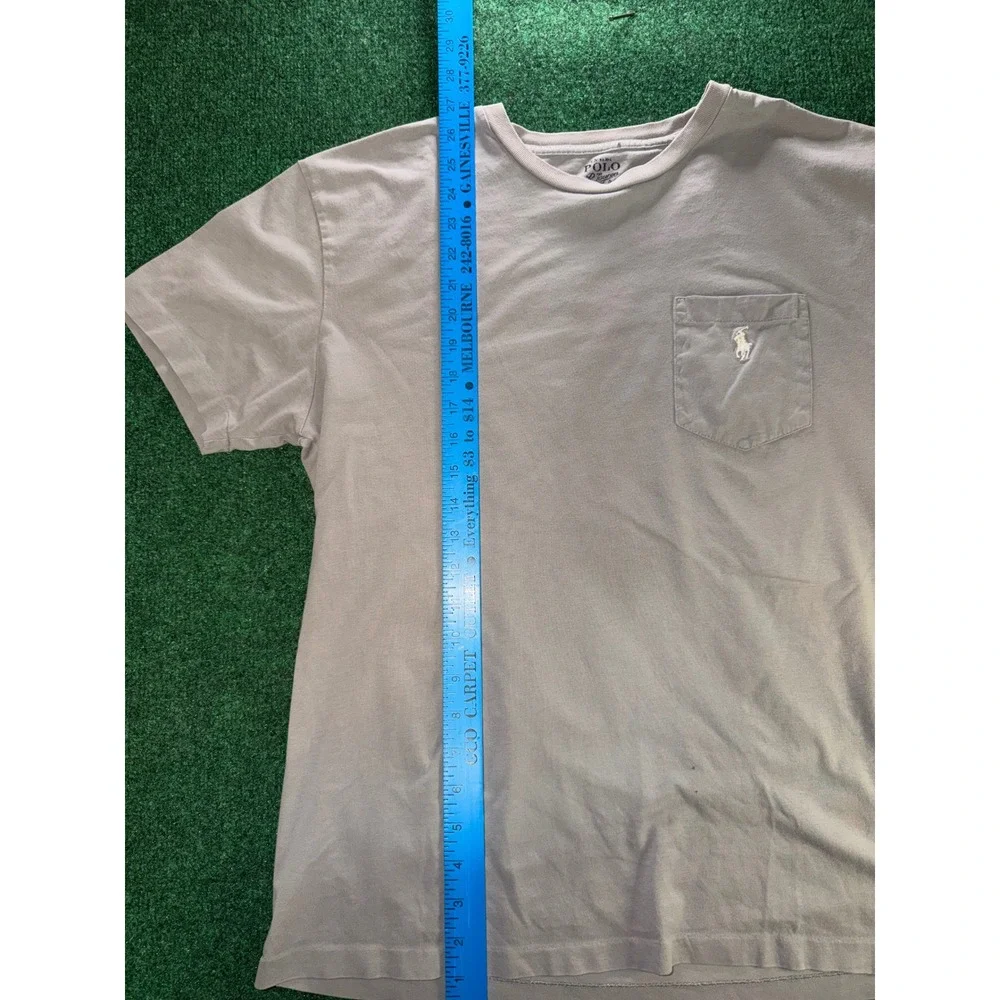 Polo Ralph Lauren Mens Short Sleeve Pocket T-Shirt Gray Cotton Pony Logo M